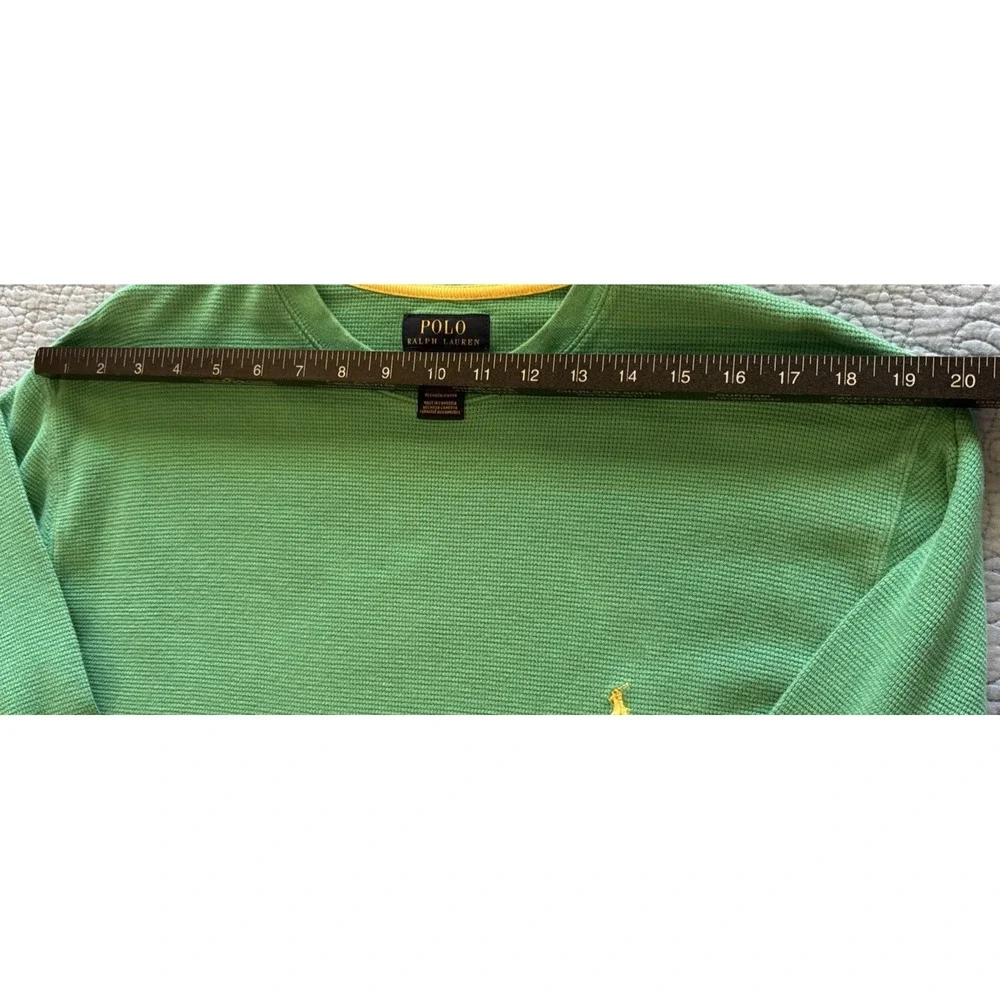 Polo Ralph Lauren Mens XL Green Waffle Thermal Long Sleeve Shirt